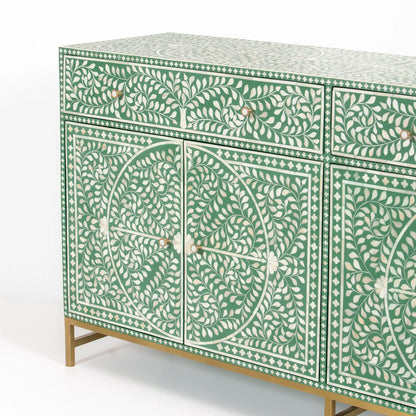 Navi Sideboard – green bone inlay sideboard, by Arkrn Homes
