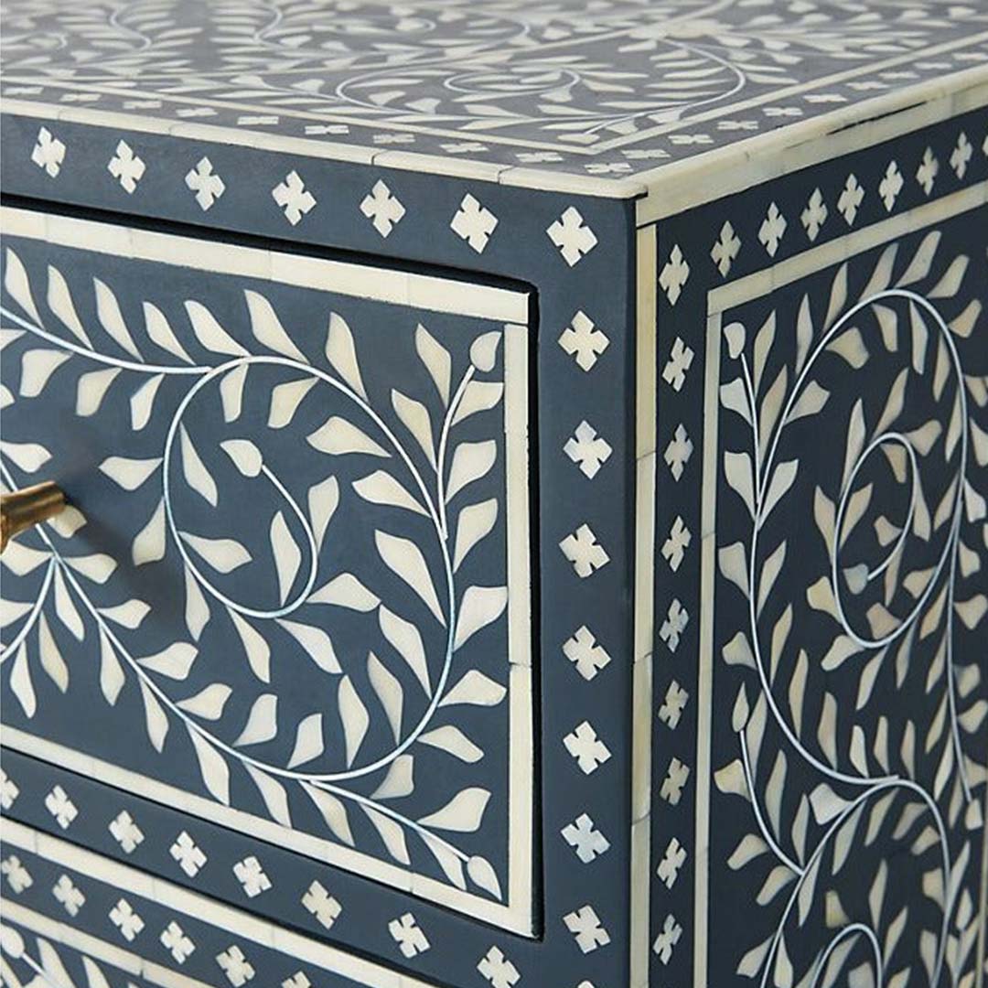 navi Sideboard Buffet - Navy Blue Bone Inlay - arkrn Homes
