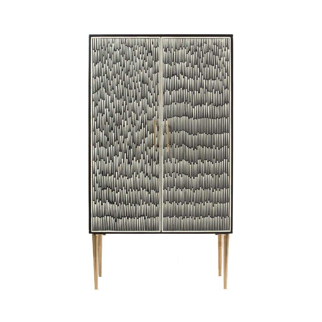 Skye cabinet black and white bone inlay by arkrn homes