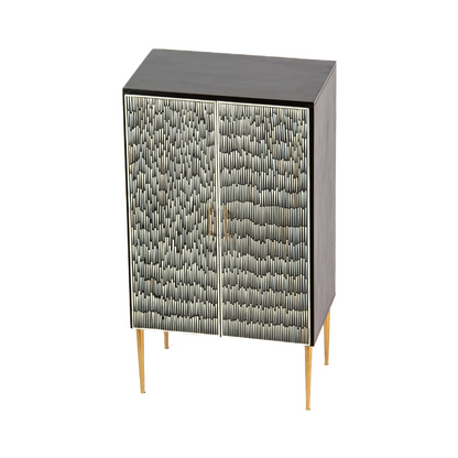 Skye cabinet black and white bone inlay by arkrn homes