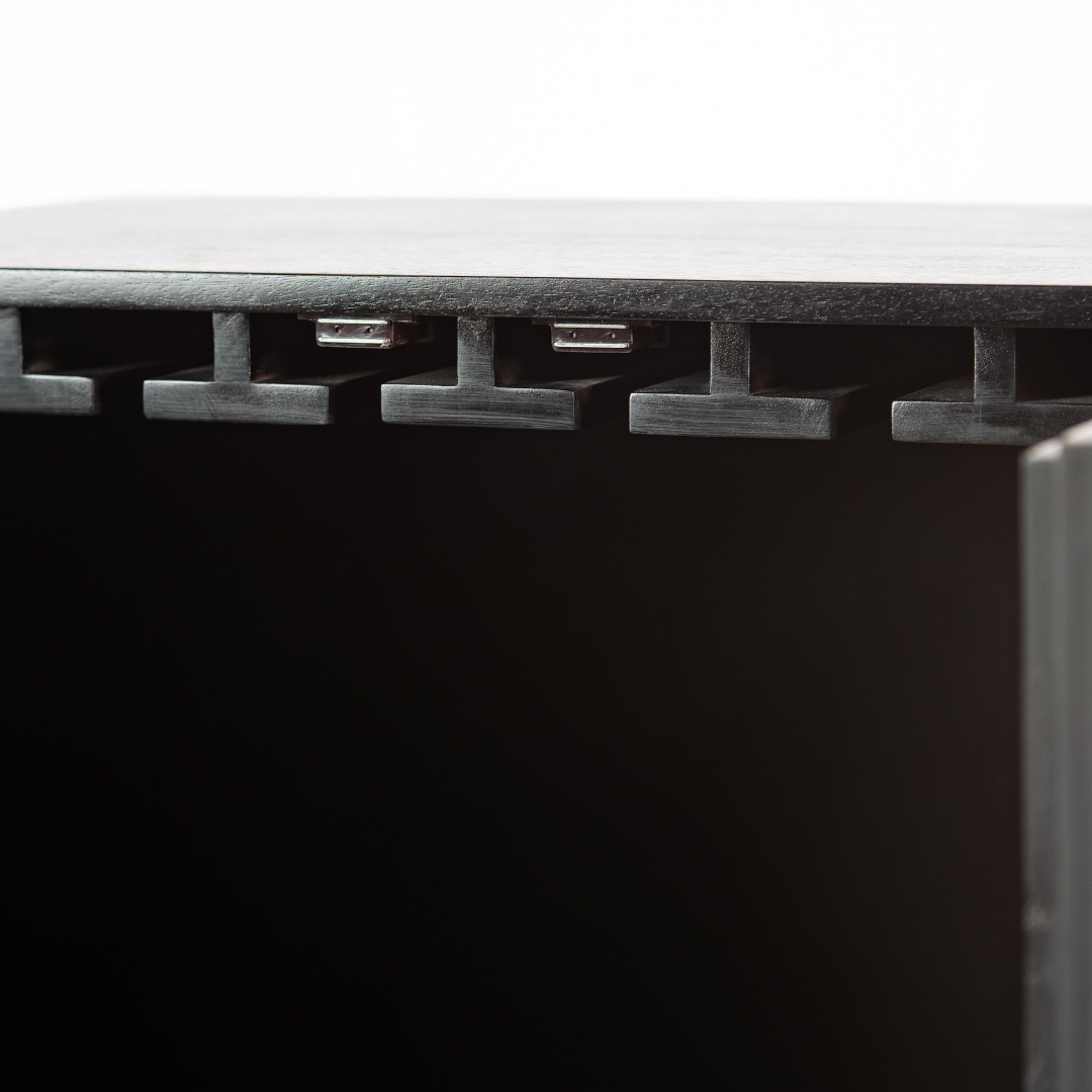 Skye cabinet black and white bone inlay by arkrn homes