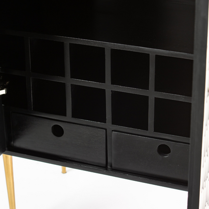 Skye cabinet black and white bone inlay by arkrn homes