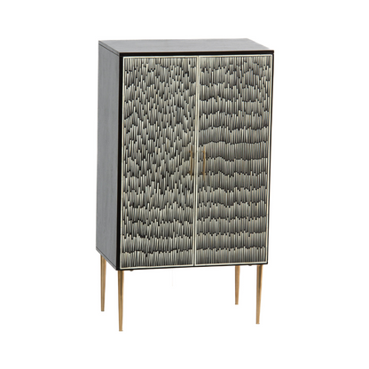 Skye cabinet black and white bone inlay by arkrn homes