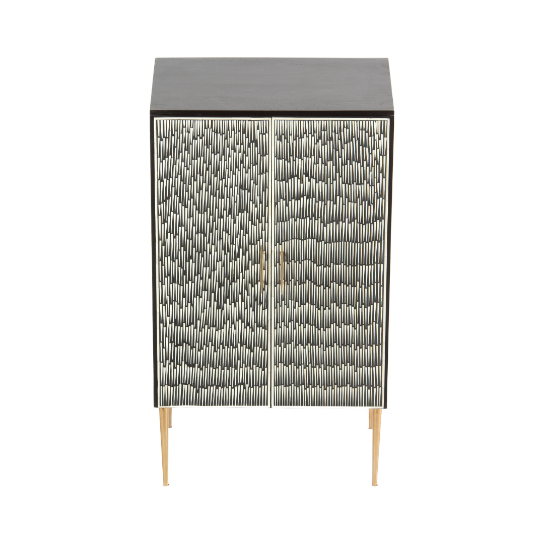 Skye cabinet black and white bone inlay by arkrn homes