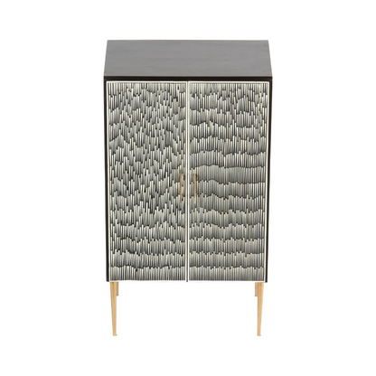 Skye cabinet black and white bone inlay by arkrn homes