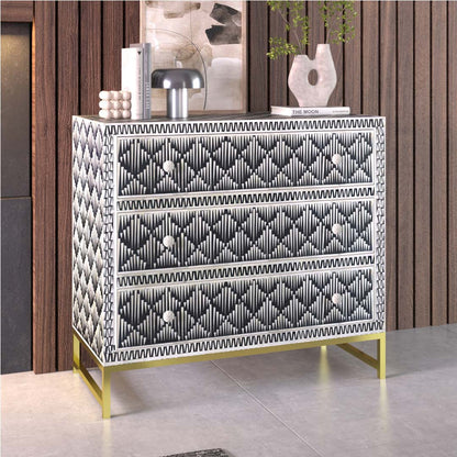Skye Chest of Drawers - Black Bone Inlay 