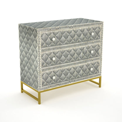 Skye Chest of Drawers - Grey Bone Inlay 