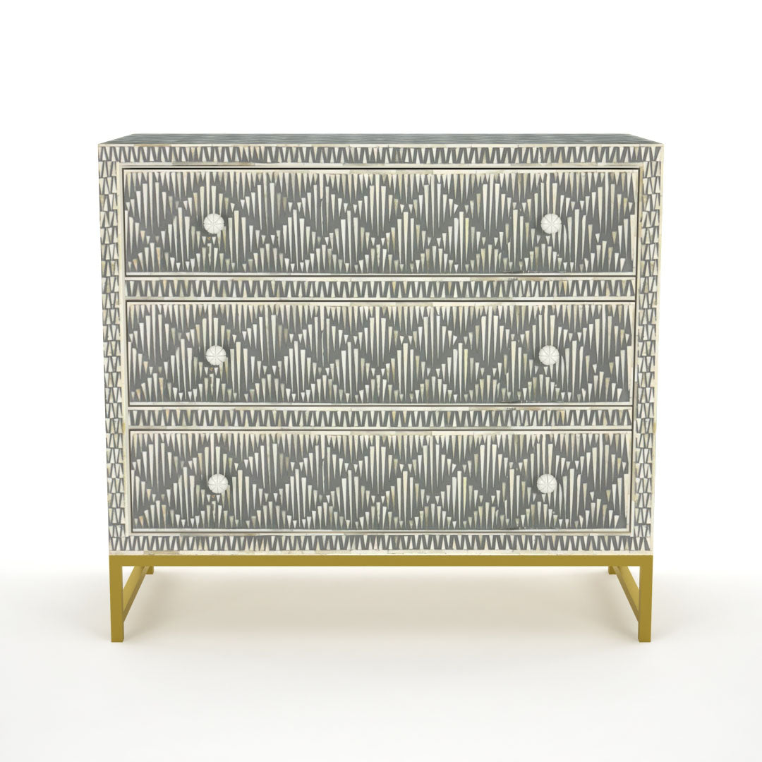 Skye Chest of Drawers - Grey Bone Inlay 