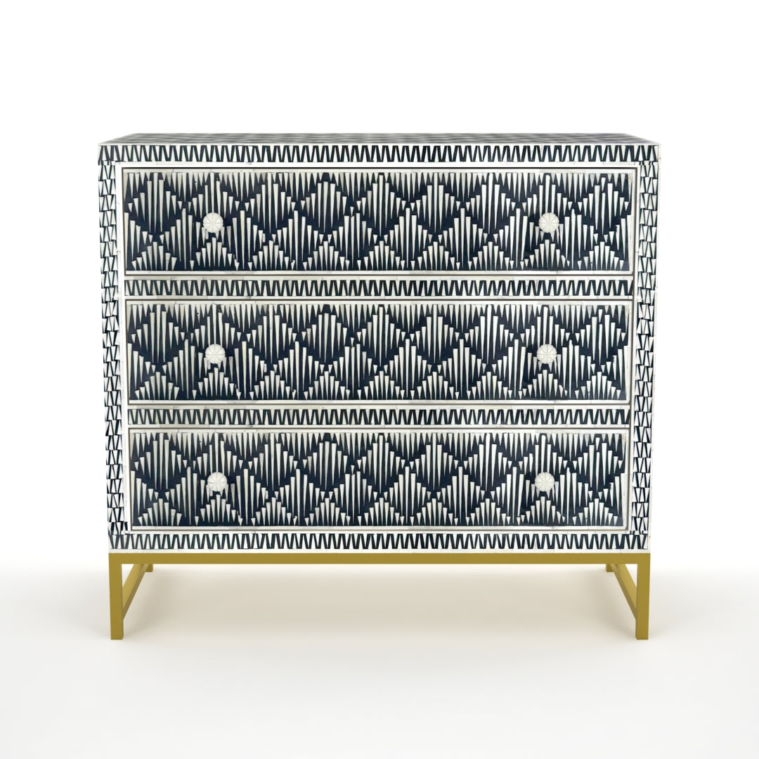 Skye Chest of Drawers - Black Bone Inlay 