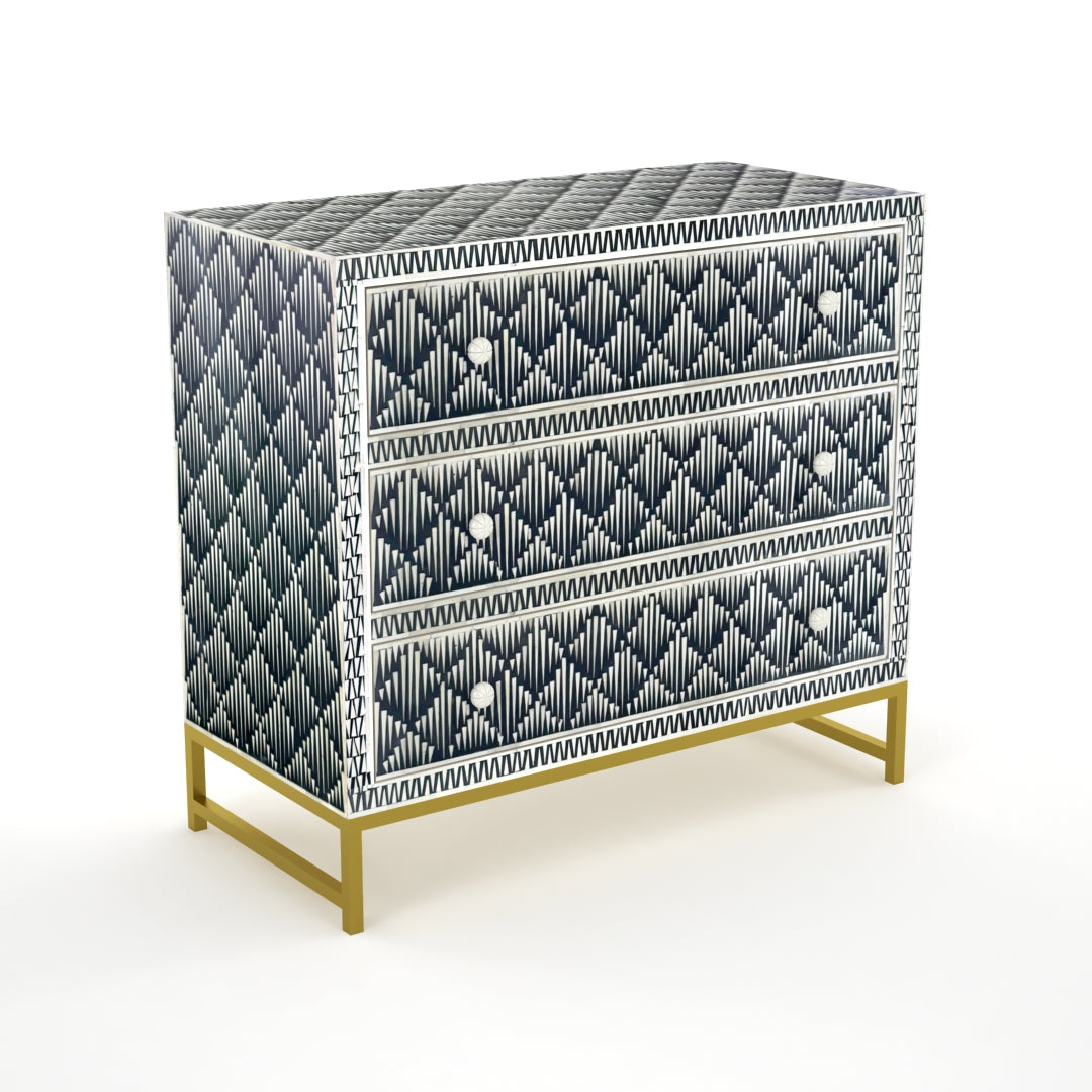 Skye Chest of Drawers - Black Bone Inlay 