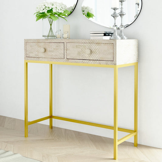 Tiffany mini dresser console bone carved 