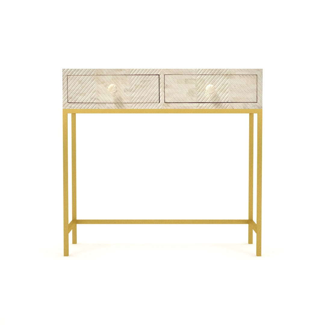 Tiffany mini dresser console bone carved 