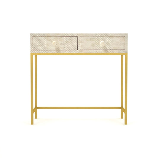 Tiffany mini dresser console bone carved 