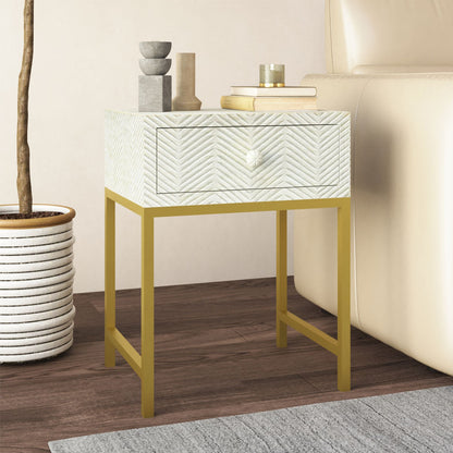 Triva Side Drawer bone carved by Arkrn Homes