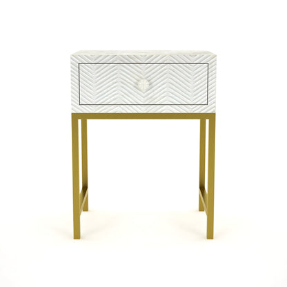 Triva Side Drawer bone carved by Arkrn Homes