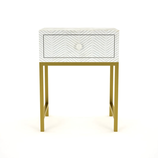 Triva Side Drawer bone carved by Arkrn Homes