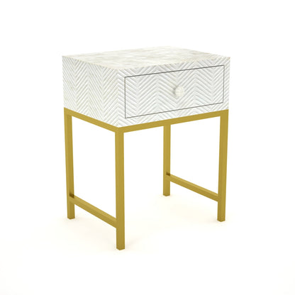 Triva Side Drawer bone carved by Arkrn Homes