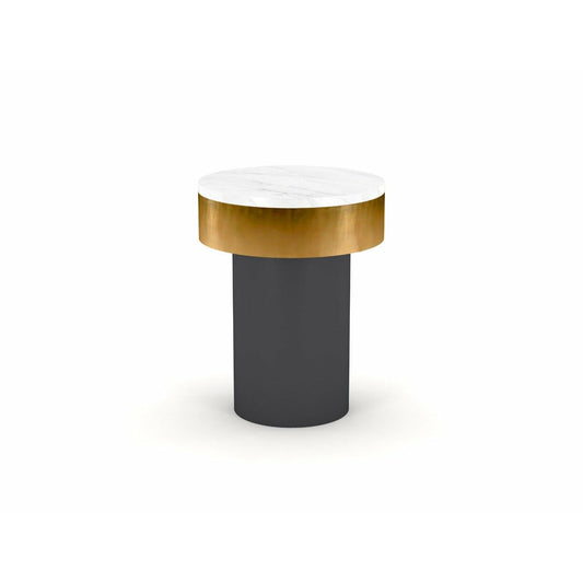 Vale side table in white marble by arkrn homes