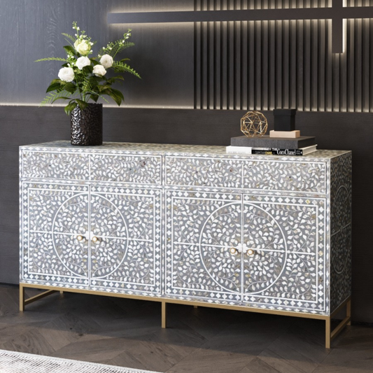 Vero Cabinet in grey mother of pearl by Arkrn Homes