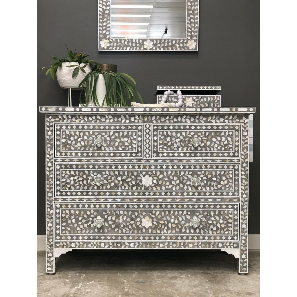 Vero Chest of Drawers - Grey Mother of Pearl