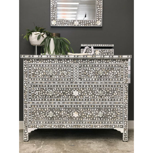 Vero Chest of Drawers - Grey Mother of Pearl