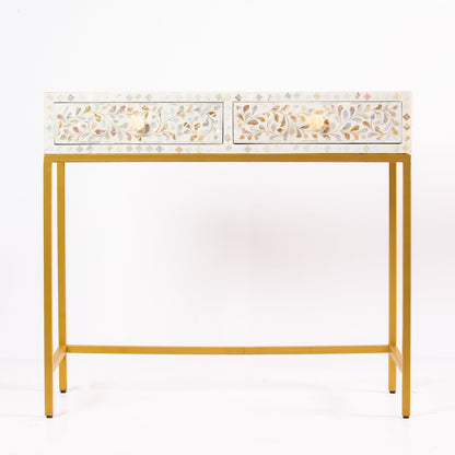 Vero console mini dresser in white mother of pearl by arkrn homes