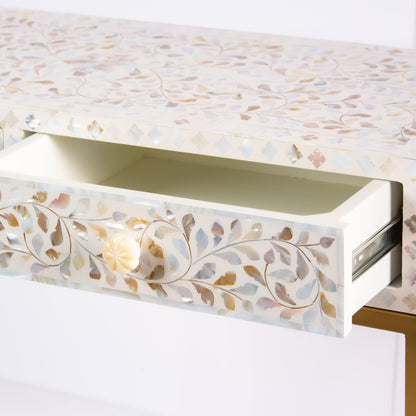 Vero console mini dresser in white mother of pearl by arkrn homes