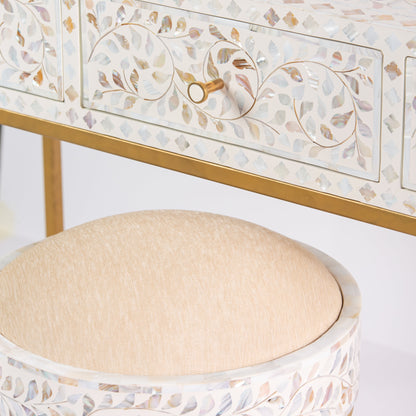 Vero console table in white mother of pearl 