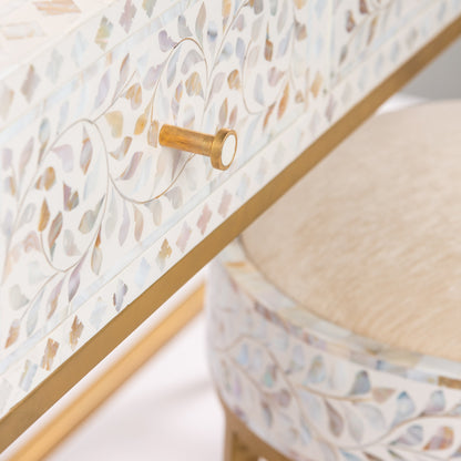 Vero console table in white mother of pearl 